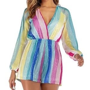 Multicolor sequin romper